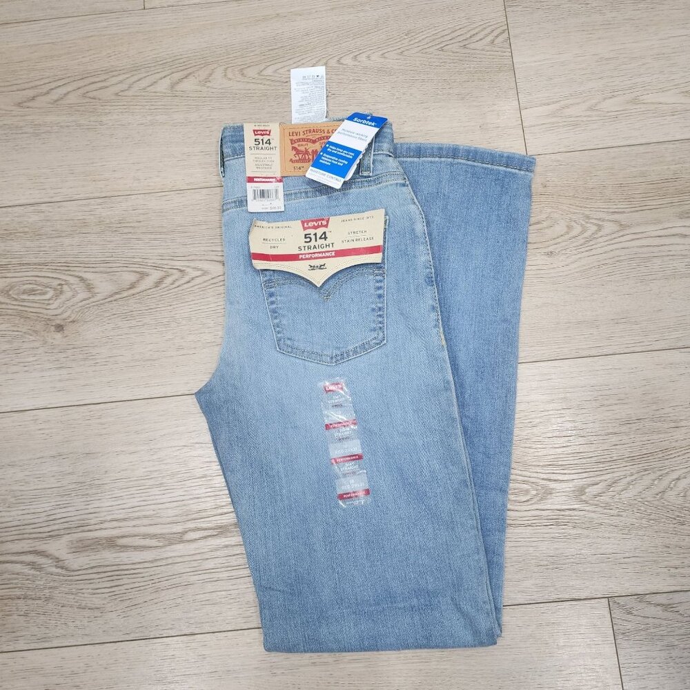 Levis 514 Straight Fit kids Jeans Light Wash Stretch 18 29x31 Sorbtek Moisture